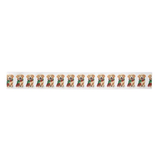 Kerst Golden Retriever met wintersjaal Lint (Voorkant)