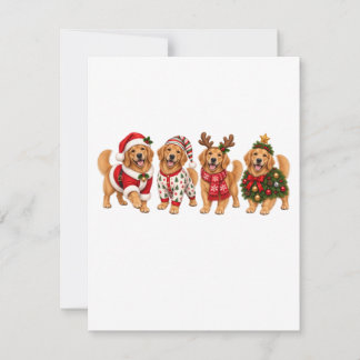 Kerst Golden Retriever Vakantie Vrienden Bedankkaart