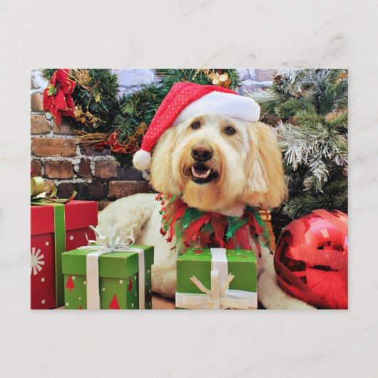 Kerst - GoldenDoodle - Bella Feestdagenkaart (Voorkant)