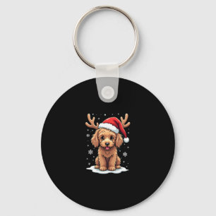 Kerst Goldendoodle Hond Rendier Vakantie Doodle Sleutelhanger