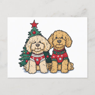 Kerst Goldendoodle Honden Briefkaart