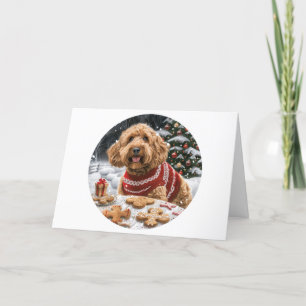 Kerst Goldendoodle Honden Feestdagen Kaart