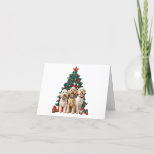 Kerst Goldendoodle Honden Feestdagen Kaart