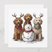Kerst Goldendoodle Honden Feestdagenkaart (Voorkant / Achterkant)