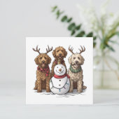 Kerst Goldendoodle Honden Feestdagenkaart (Staand voorkant)