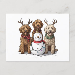 Kerst Goldendoodle Honden Feestdagenkaart