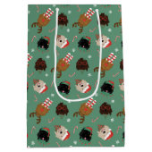 Kerst Goldendoodle Honden Medium Cadeauzakje (Achterkant)