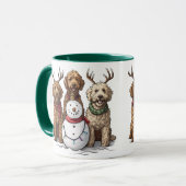 Kerst Goldendoodle Honden Mok (Voorkant links)