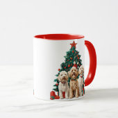 Kerst Goldendoodle Honden Mok (Voorkant rechts)
