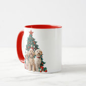 Kerst Goldendoodle Honden Mok (Voorkant links)