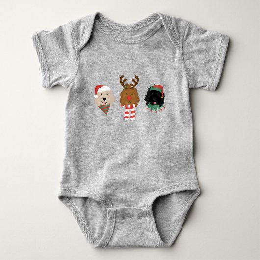 Kerst Goldendoodle Honden Romper (Voorkant)