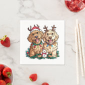 Kerst Goldendoodle Honden Servet (Insitu)