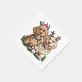 Kerst Goldendoodle Honden Servet (Hoek)