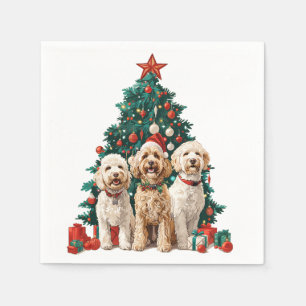 Kerst Goldendoodle Honden Servet