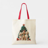 Kerst Goldendoodle Honden Tote Bag (Achterkant)