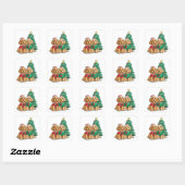 Kerst Goldendoodle Honden Vierkante Sticker (Vel)
