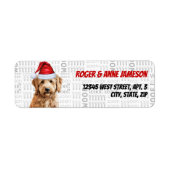 Kerst Goldendoodle Hondenliefhebber Retouradres Etiket (Voorkant)