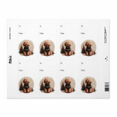 Kerst Goldendoodle Puppy Honden Etiket (Full Sheet)