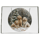 Kerst Goldendoodle Puppy Honden Groot Cadeauzakje (Voorkant)