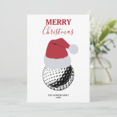 Kerst Golf Ball Sport Aangepaste naam Feestdagenkaart (Staand voorkant)