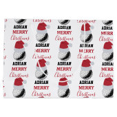 Kerst Golf Ball Sport Aangepaste naam Groot Cadeauzakje (Achterkant)