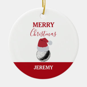 Kerst Golf Ball Sport Aangepaste naam Keramisch Ornament