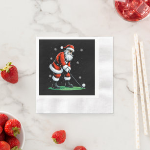 Kerst Golf Kerstman Golfer Kerstmis Grappig Servet