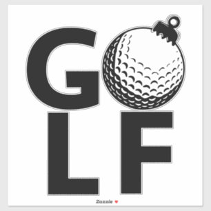 Kerst Golf Ornament Sticker