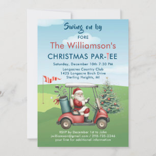 Kerst Golf Theme Holiday Party Par-T-shirt Kaart