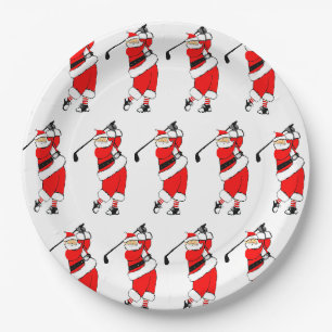 Kerst Golf Vakantie Feest Papieren Bordje