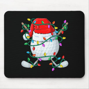 Kerst Golf Xmas Kerstman Srts Hoed Golfer Golfen Muismat