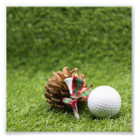 Kerst Golfbal en dennenkegel voor golfer