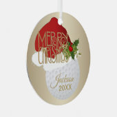 Kerst Golfbal Keramisch Ornament (Voorkant Rechts)