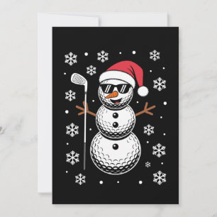 Kerst Golfbal Sneeuwman Kerstman Zonnebril Kerstmi Kaart