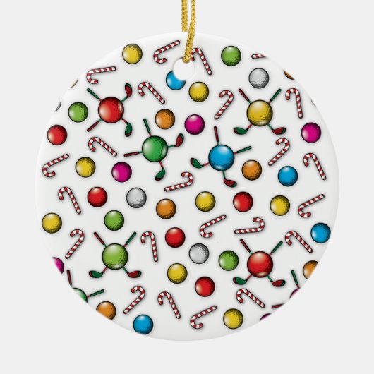 Kerst Golfer Monogram Ontwerp Keramisch Ornament (Voorkant)