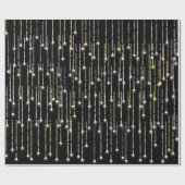 Kerst Goud en Zilver Mousserende Lichten Cadeaupapier (Vlak)