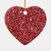 Kerst Goud Rood Wit Glitter Stripes Keramisch Ornament (Achterkant)