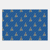 Kerst Gouden Boom Multicolor Stripe Inpakpapier Vel (Voorkant 3)