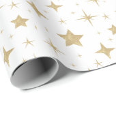 Kerst Gouden Sterren Inpakpapier (Rol Hoek)