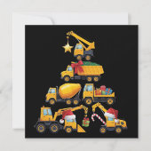 Kerst Graafmachine Bouwtruck Boom Feestdagenkaart (Voorkant)