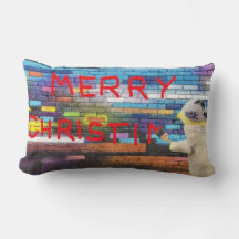 Kerst Graffiti Rugkussen