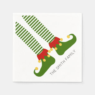 Kerst Grappig Elf Plank NAAM Vakantie Feestelijk Servet