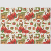 Kerst Grappig Glam Siamese Kat Tissuepapier (Voorkant)