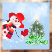 Kerst Grappig lachende sneeuwpop raam klampen Raamsticker (Vel 2)