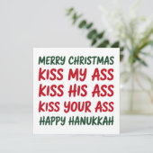 Kerst grappig prettig kerstfeest sarcastisch onbel feestdagenkaart (Staand voorkant)