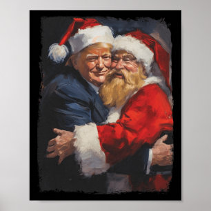 Kerst Grappig Trump Sinterklaas Retro Vintage Xm Poster