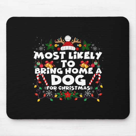 Kerst grappig waarschijnlijk om hond mee te nemen muismat (Voorkant)