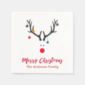 Kerst grappige abstracte rendieren in wit rood servet (Voorkant)