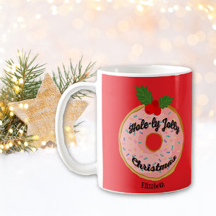 Kerst Grappige Donut Krans Personaliseer Koffiemok