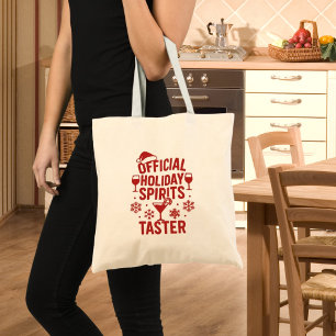 Kerst grappige feestgeesten proever tote bag